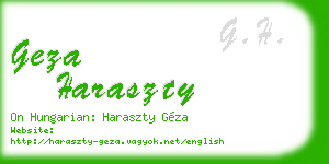 geza haraszty business card